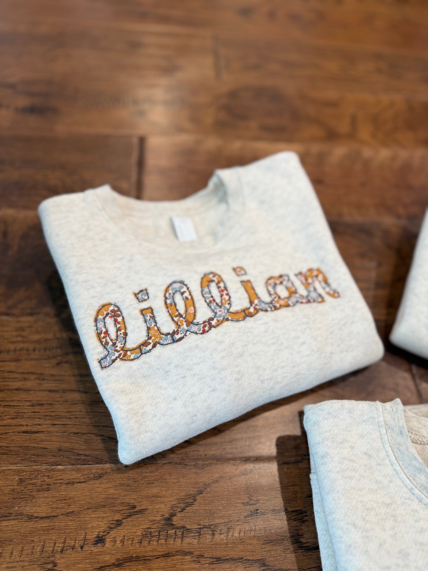 Fall name applique sweatshirt