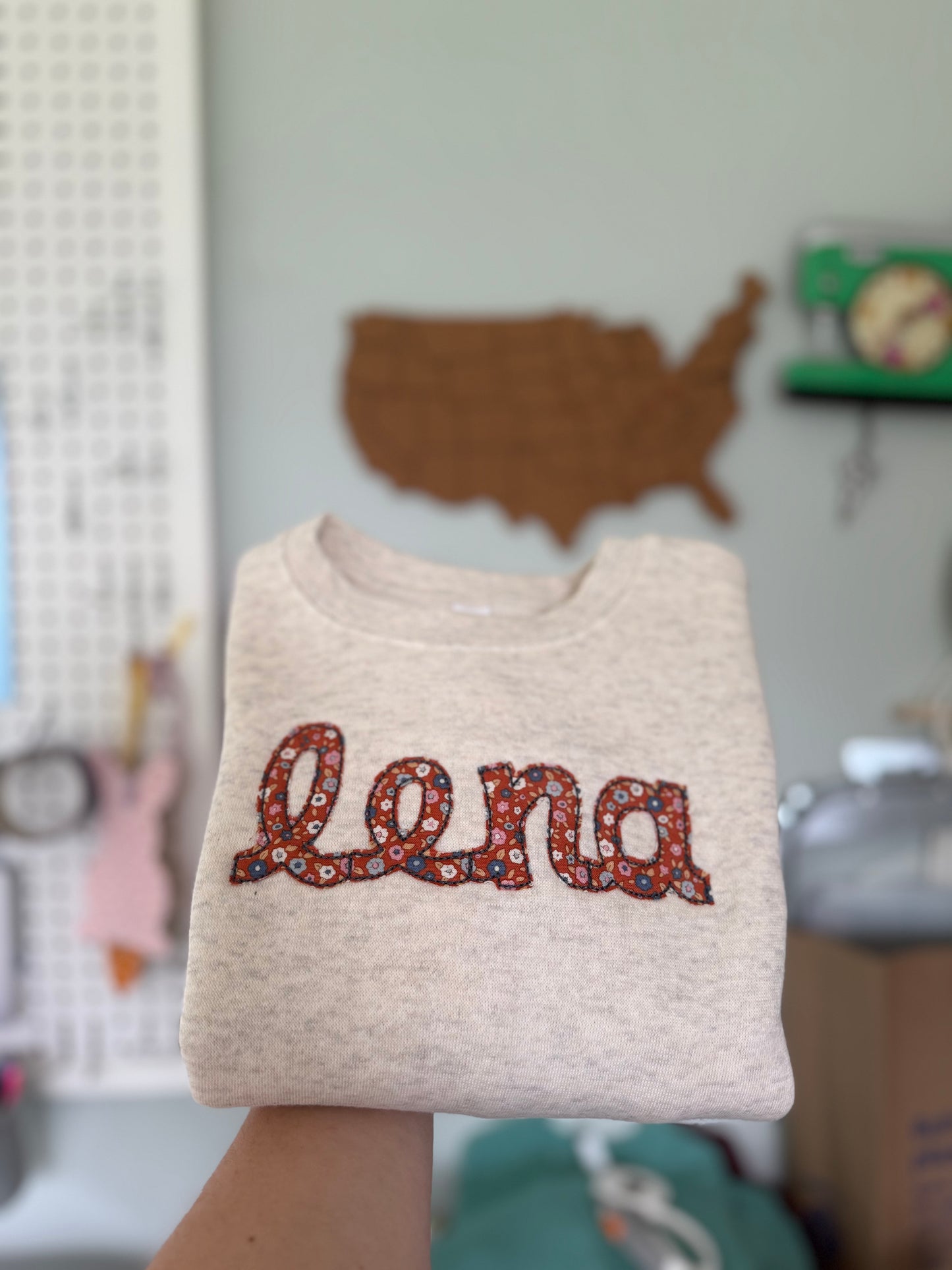 Fall name applique sweatshirt