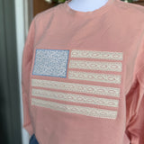 USA flag with lace ribbon