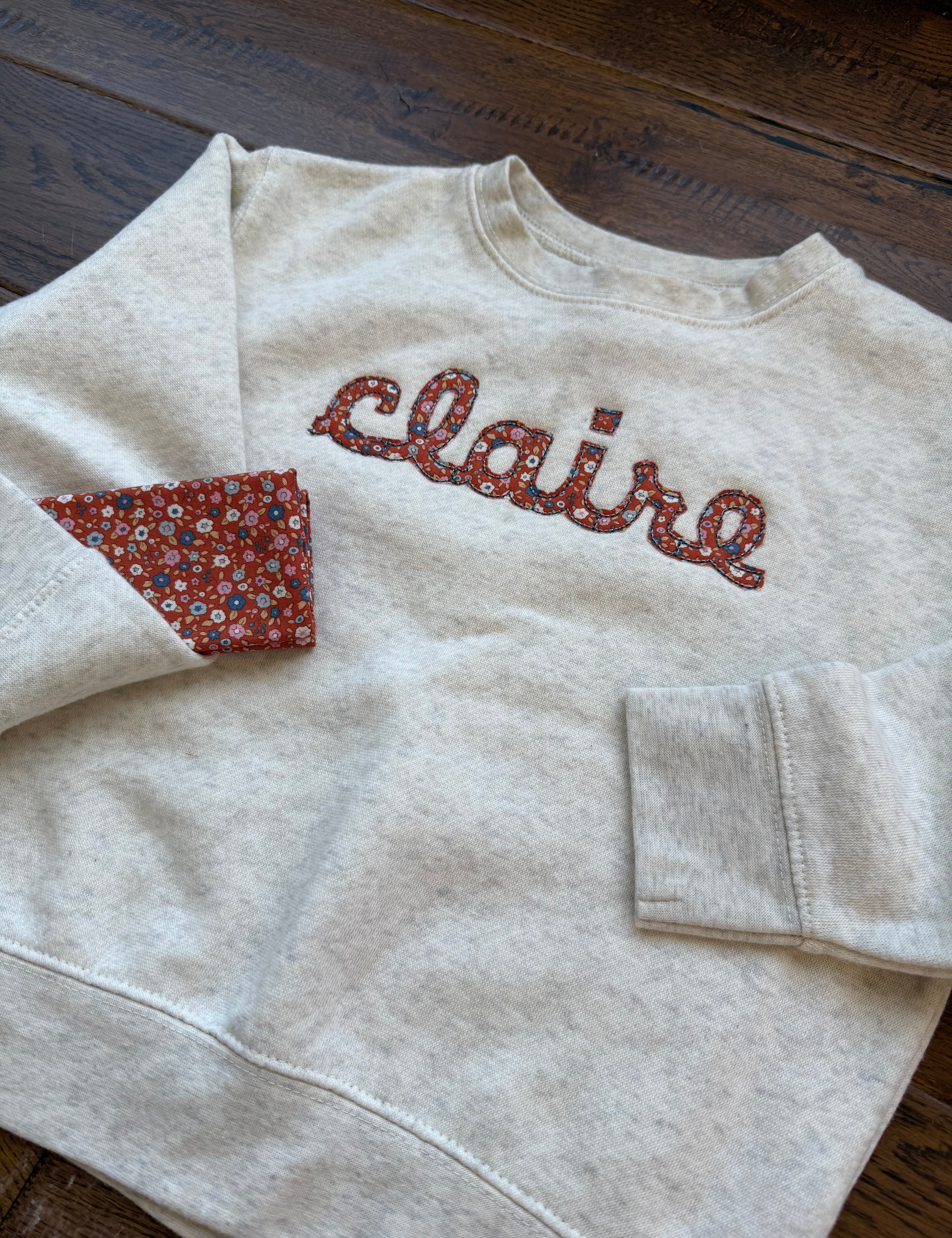 Fall name applique sweatshirt custom