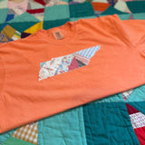State shape tshirt : vintage quilt applique