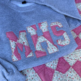 Pink & White Quilt Monogram