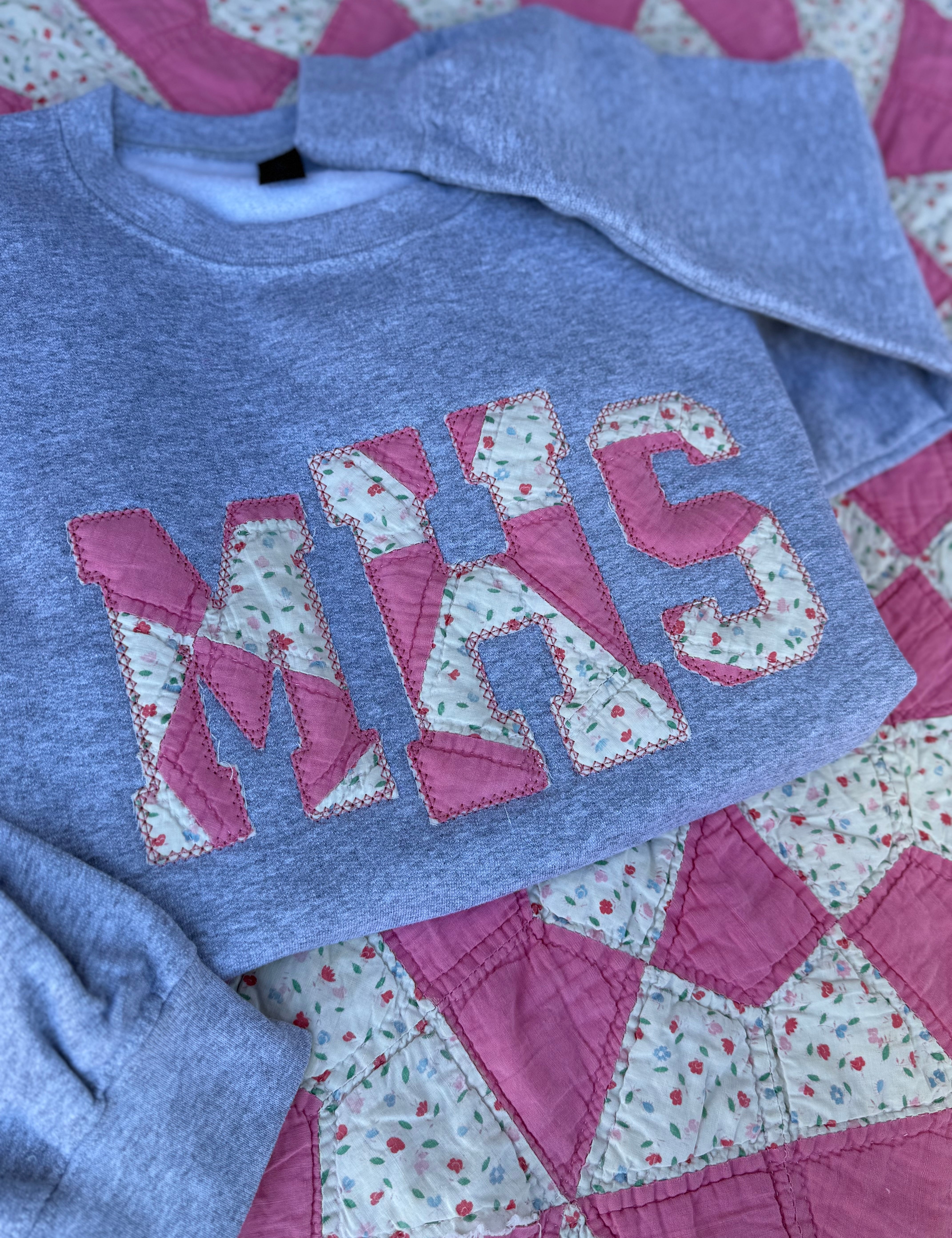 Pink & White Quilt Monogram