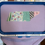 State shape tshirt : vintage quilt applique