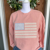 USA flag with lace ribbon