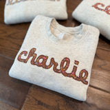 Fall name applique sweatshirt custom