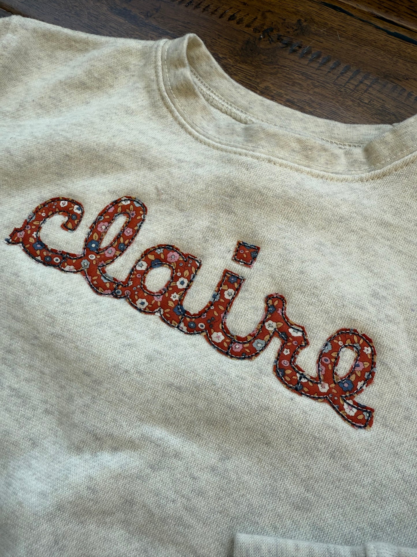 Fall name applique sweatshirt