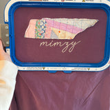 State shape tshirt : vintage quilt applique
