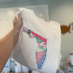 Cream sweatshirt with patchwork 