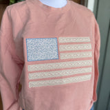 USA flag with lace ribbon