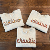 Fall name applique sweatshirt custom