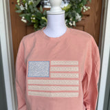 USA flag with lace ribbon